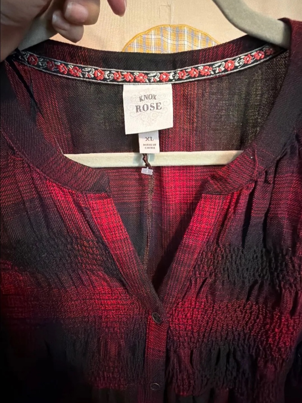 NWOT Knox Rose Buffalo Plaid Dress Size XL - Picture 4 of 4